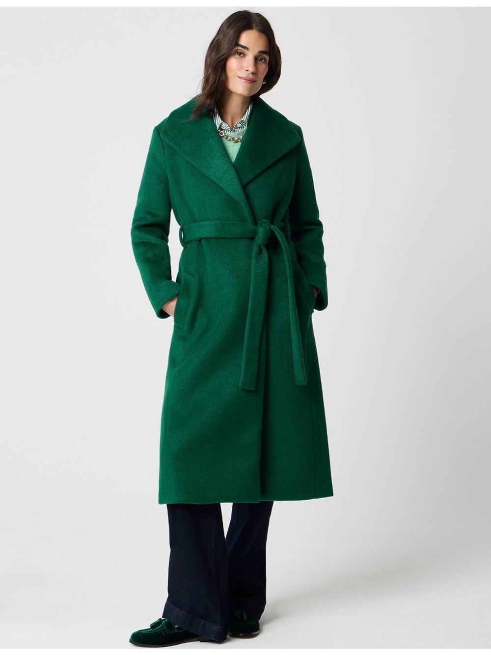 J. Crew Emerald Green Belted Coat 16